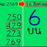 หว ยเ ด็ด หว ยไ ทย บน 4 ตั วเ ด็ ด งวด วัน ที่ 16/08/69